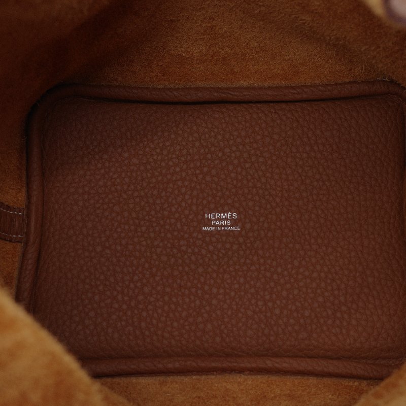 【配件超級全♥️保存品超級新】Hermès 愛馬仕 Picotin 18 金棕色 銀扣 菜籃子18 TC 牛皮 手提包 U 刻-10