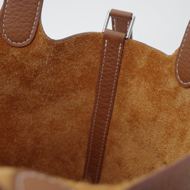 【配件超級全♥️保存品超級新】Hermès 愛馬仕 Picotin 18 金棕色 銀扣 菜籃子18 TC 牛皮 手提包 U 刻-11