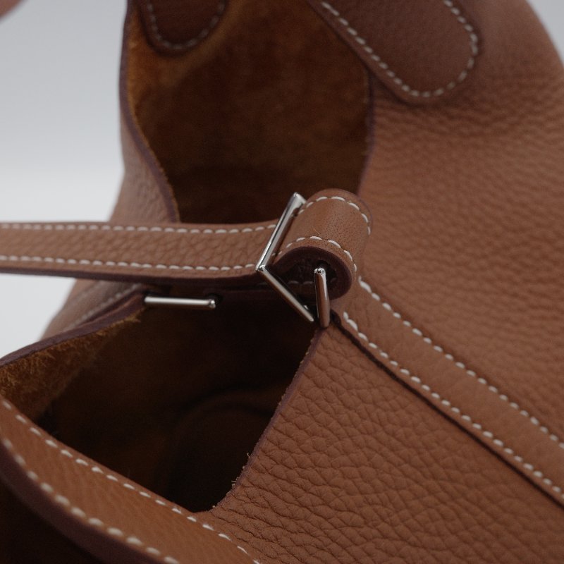 【配件超級全♥️保存品超級新】Hermès 愛馬仕 Picotin 18 金棕色 銀扣 菜籃子18 TC 牛皮 手提包 U 刻-15