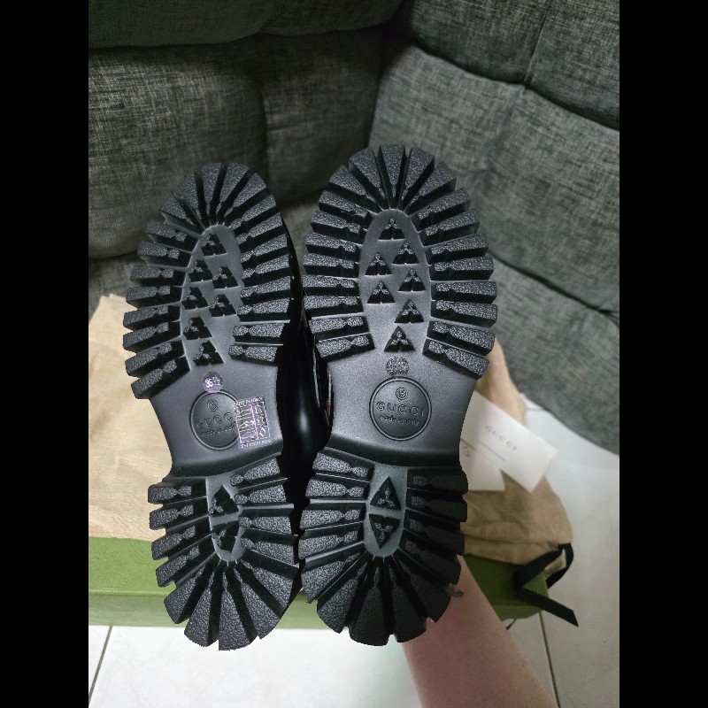 [全新]Gucci 經典馬銜扣厚底樂福鞋 35+-5