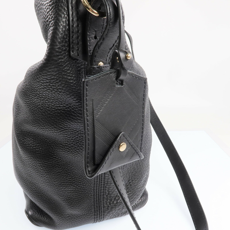 BURBERRY 牛皮皮革Ashby Leather Hobo金扣手挽肩背兩用袋-16