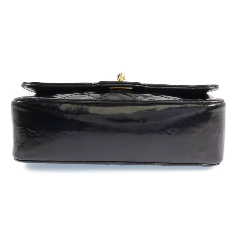 CHANEL 漆皮皮革Vintage Chain Sholder Bag金扣鏈帶肩背袋-3