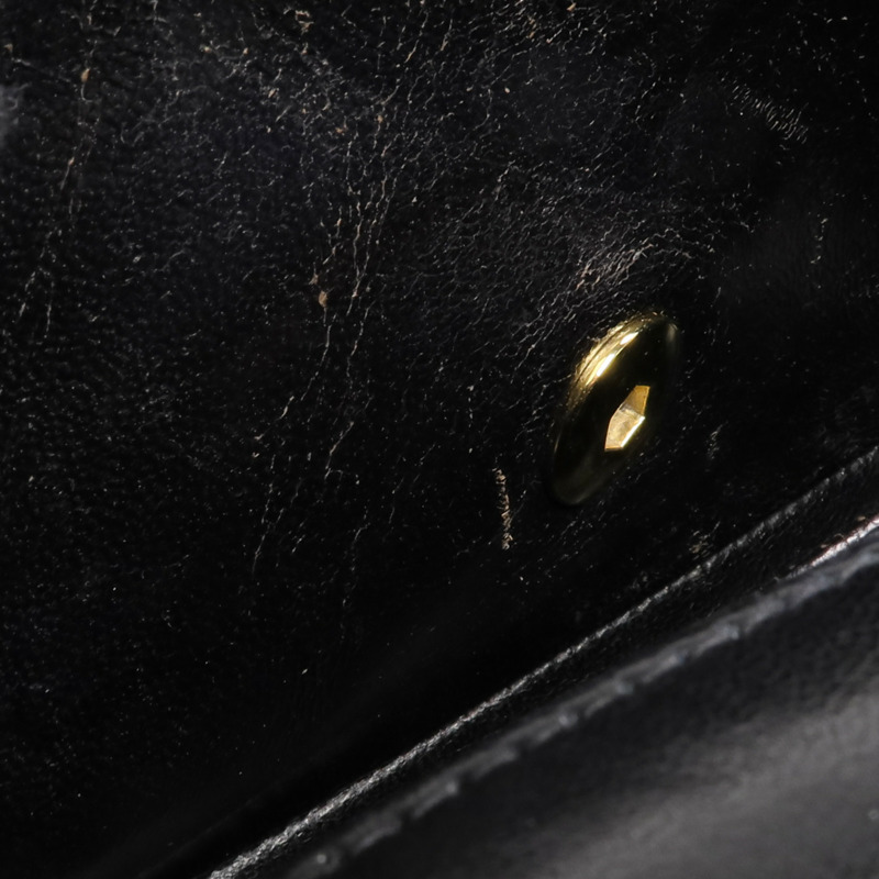 CHANEL 漆皮皮革Vintage Chain Sholder Bag金扣鏈帶肩背袋-15