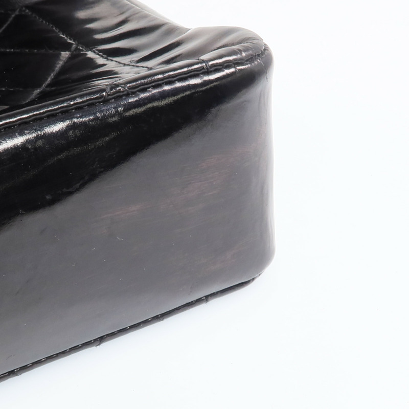 CHANEL 漆皮皮革Vintage Chain Sholder Bag金扣鏈帶肩背袋-19