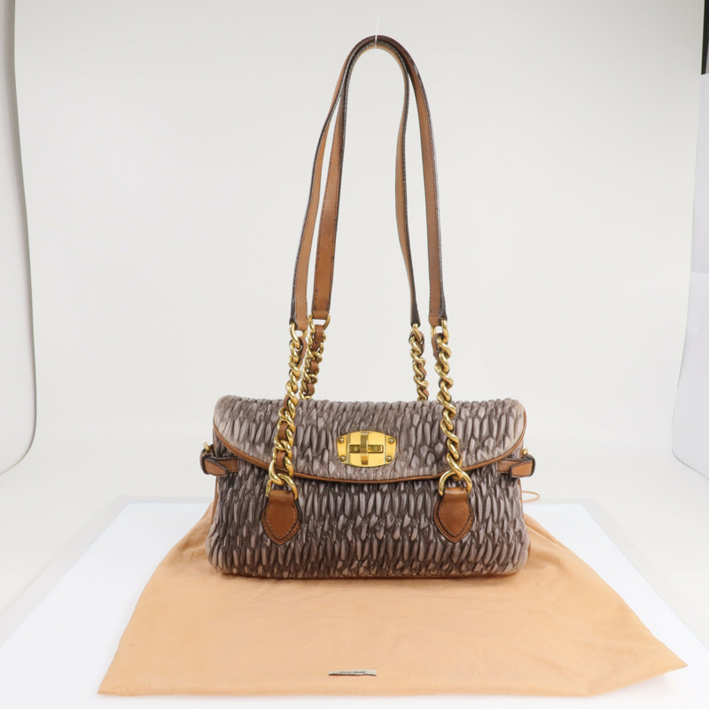 Miu Miu 羊皮皮革Sholder Bag 金扣肩背袋-9