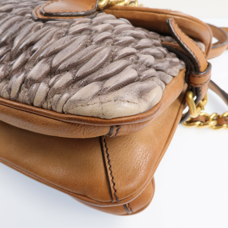 Miu Miu 羊皮皮革Sholder Bag 金扣肩背袋-10