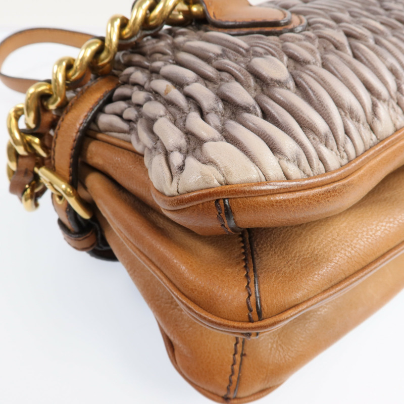 Miu Miu 羊皮皮革Sholder Bag 金扣肩背袋-13