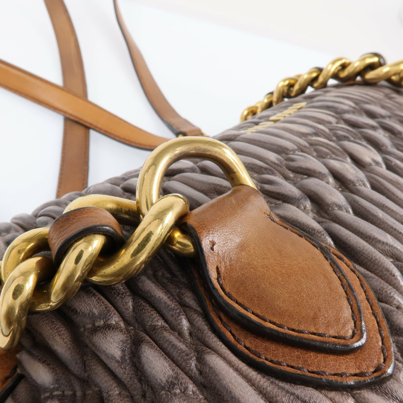 Miu Miu 羊皮皮革Sholder Bag 金扣肩背袋-14