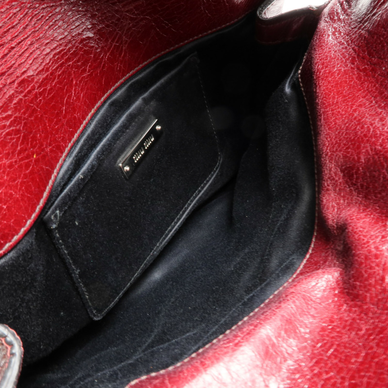 Miu Miu 牛皮皮革Clutch Bag銀扣手拿包-4