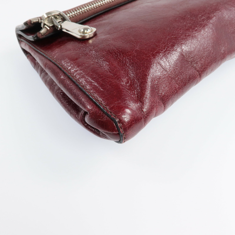 Miu Miu 牛皮皮革Clutch Bag銀扣手拿包-10