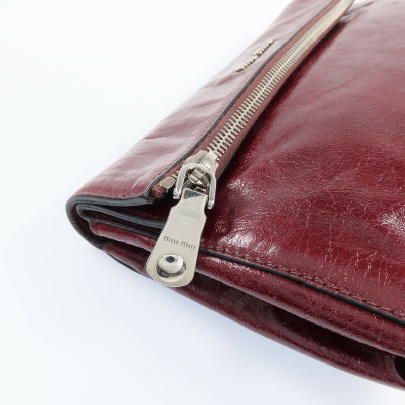 Miu Miu 牛皮皮革Clutch Bag銀扣手拿包-13