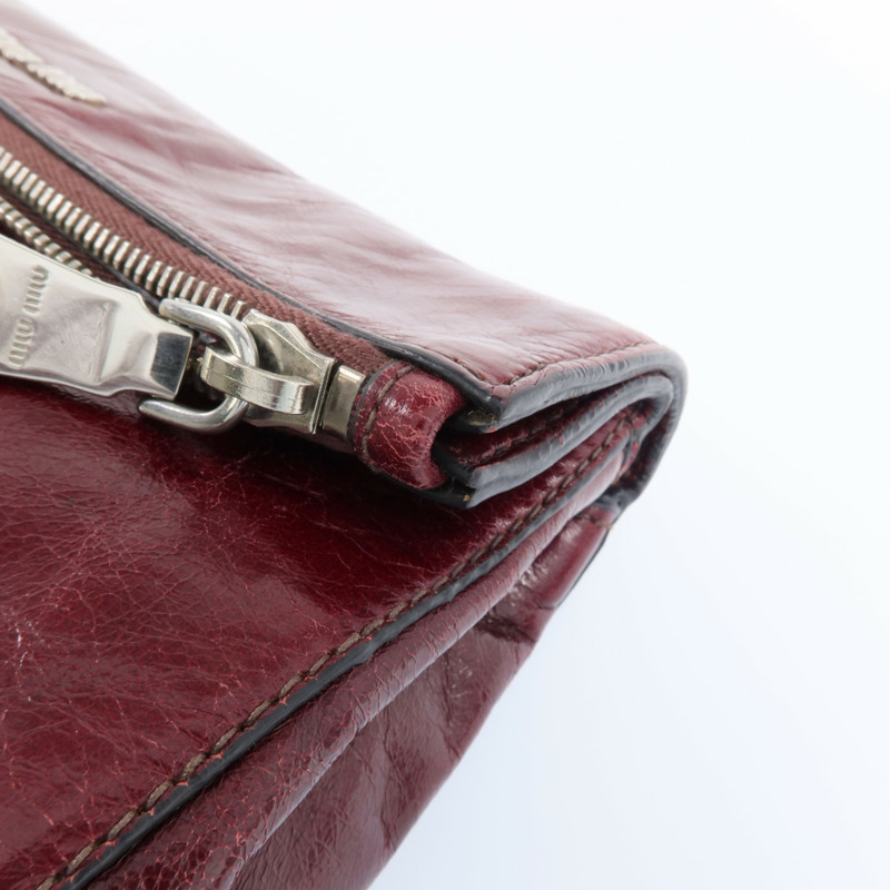 Miu Miu 牛皮皮革Clutch Bag銀扣手拿包-14