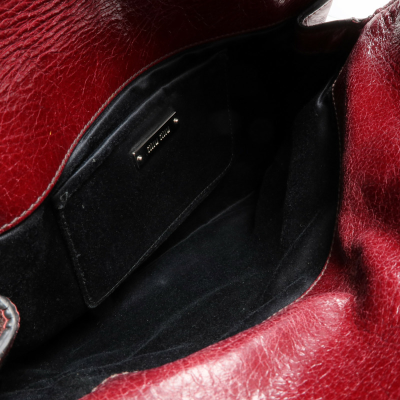 Miu Miu 牛皮皮革Clutch Bag銀扣手拿包-16