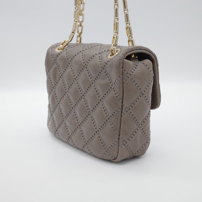 Chanel 香奈兒 Ultimate Stitch 灰褐色 復古小牛皮 鏈帶包 蓋口包-4