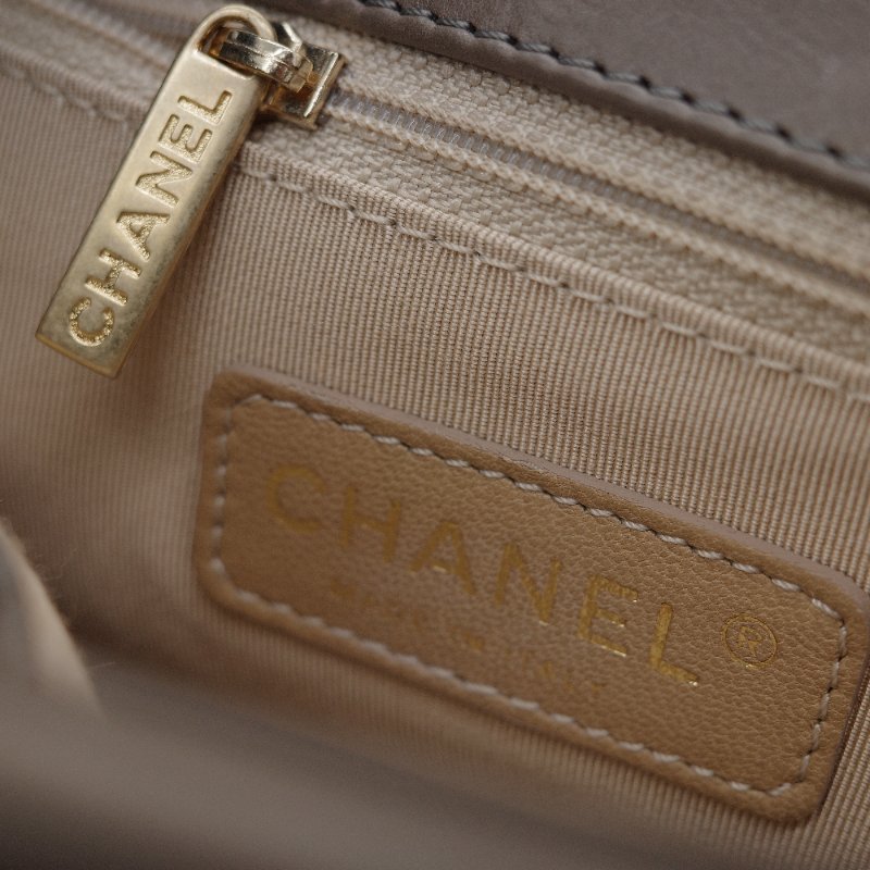 Chanel 香奈兒 Ultimate Stitch 灰褐色 復古小牛皮 鏈帶包 蓋口包-10