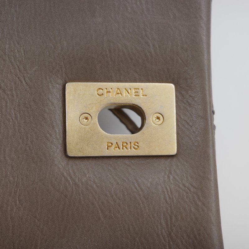 Chanel 香奈兒 Ultimate Stitch 灰褐色 復古小牛皮 鏈帶包 蓋口包-15
