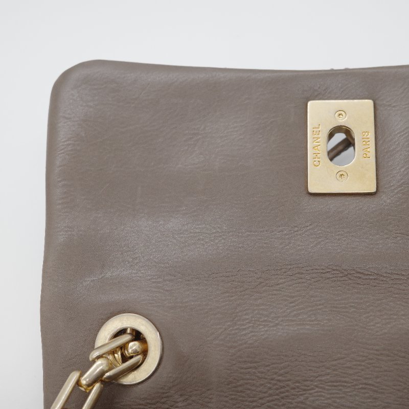 Chanel 香奈兒 Ultimate Stitch 灰褐色 復古小牛皮 鏈帶包 蓋口包-16