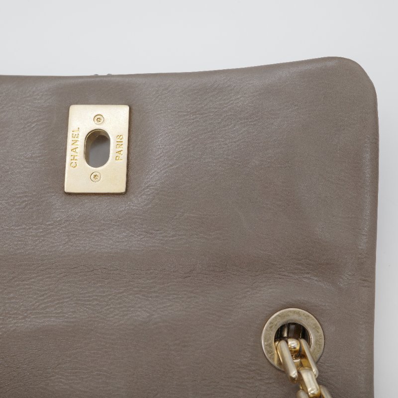 Chanel 香奈兒 Ultimate Stitch 灰褐色 復古小牛皮 鏈帶包 蓋口包-17