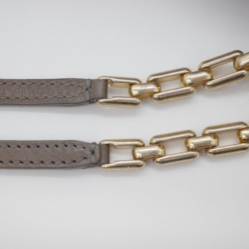 Chanel 香奈兒 Ultimate Stitch 灰褐色 復古小牛皮 鏈帶包 蓋口包-18