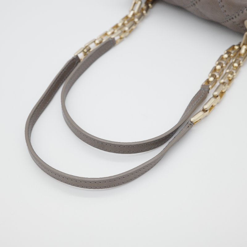 Chanel 香奈兒 Ultimate Stitch 灰褐色 復古小牛皮 鏈帶包 蓋口包-20