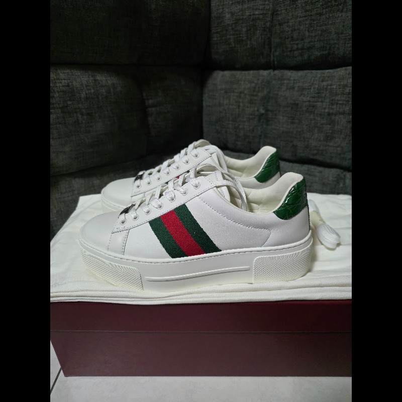 [全新]Gucci 經典紅綠織帶 厚底休閒鞋 35-0