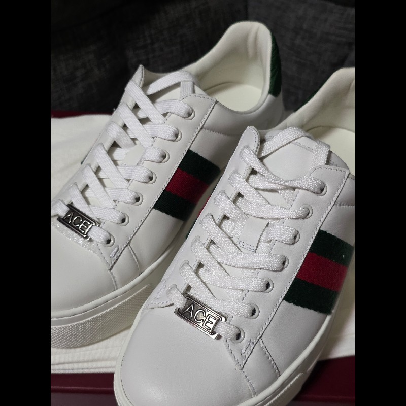 [全新]Gucci 經典紅綠織帶 厚底休閒鞋 35-2