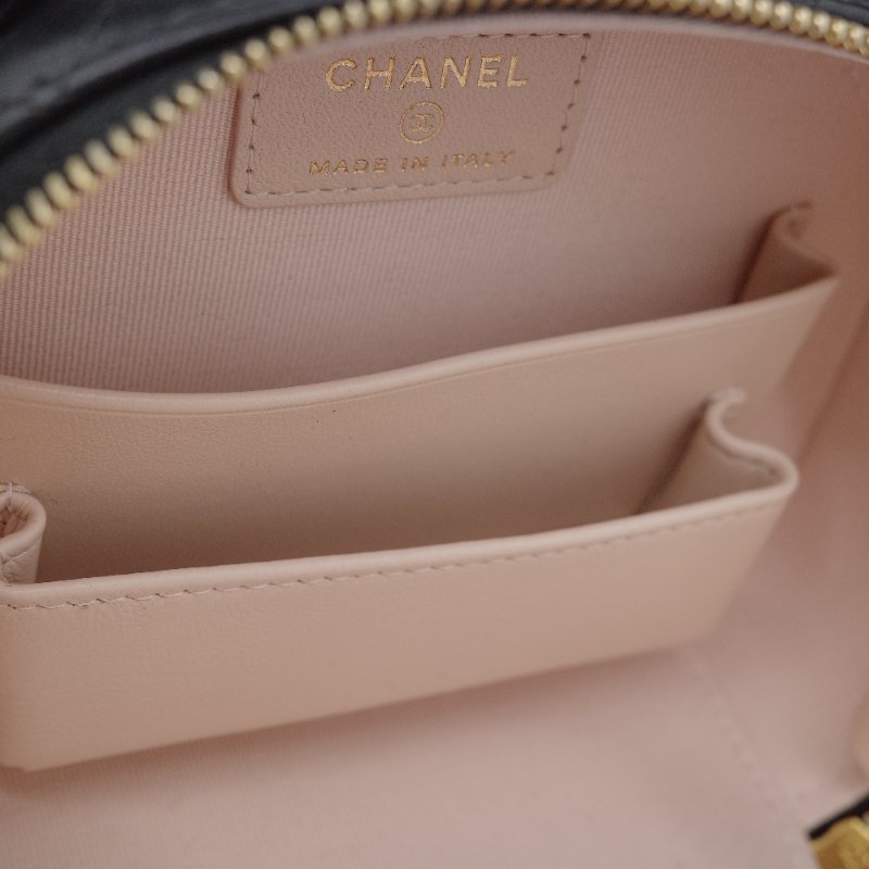 Chanel 香奈兒 23C 黑色 菱格紋羊皮 金色五金 手提包 鍊帶包 小廢包-14