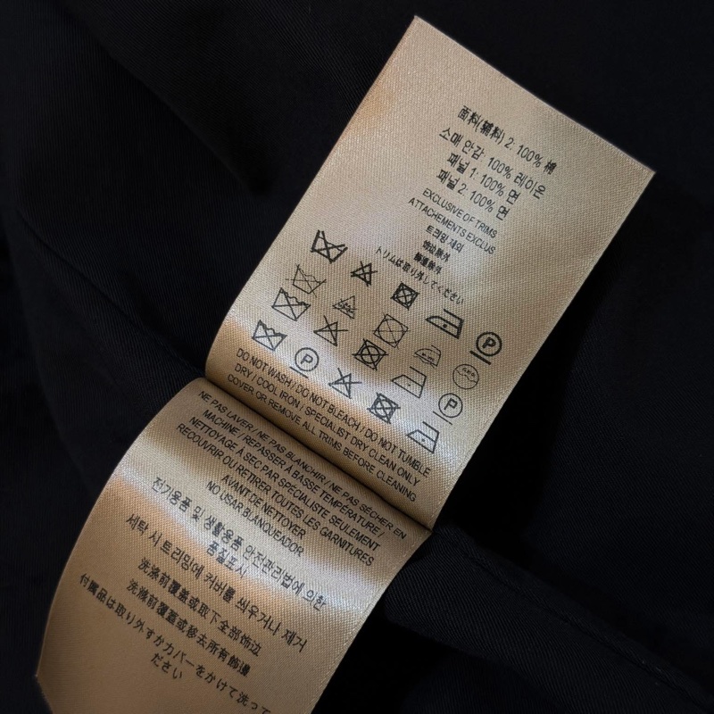 BURBERRY 英國格紋拼接黑色風衣UK4-12