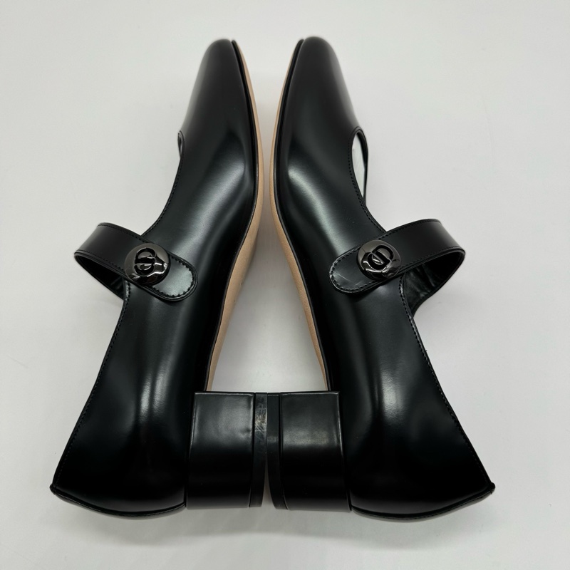 99閒置新未使用 Dior迪奧瑪麗珍鞋 黑色全牛皮 跟高3cm 尺碼:37碼半 無盒無塵袋-4