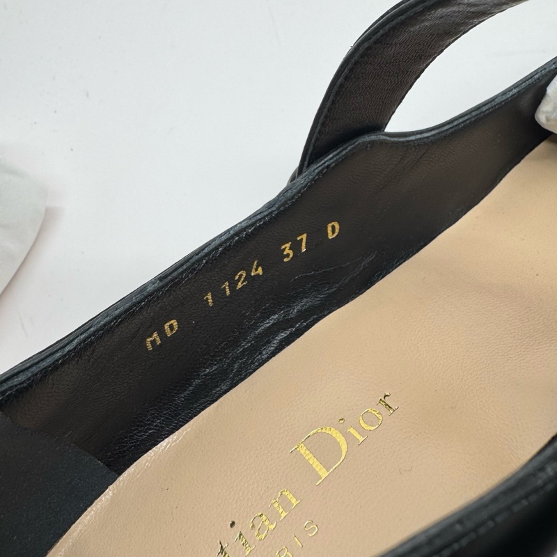 99閒置新未使用 Dior迪奧瑪麗珍鞋 黑色全牛皮 跟高3cm 尺碼:37碼半 無盒無塵袋-6