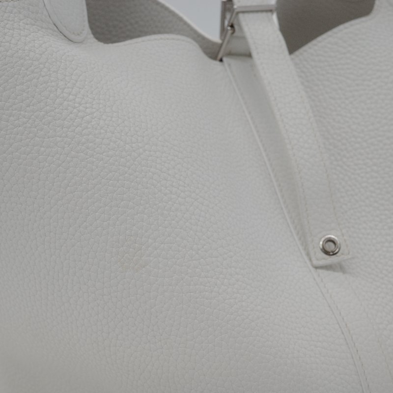 Hermès 愛馬仕 菜籃子26 Picotin Lock 白色 牛皮 銀色五金 手提包-7