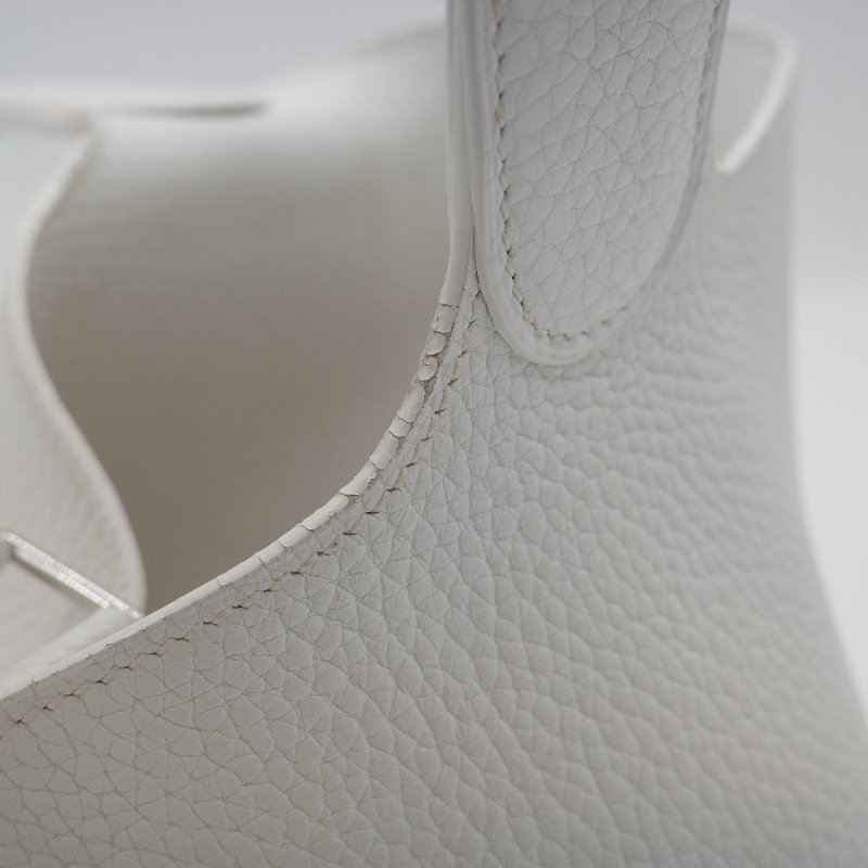 Hermès 愛馬仕 菜籃子26 Picotin Lock 白色 牛皮 銀色五金 手提包-15