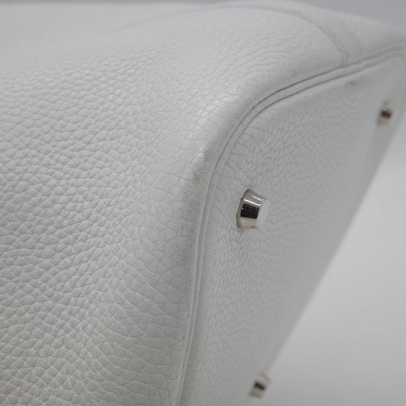 Hermès 愛馬仕 菜籃子26 Picotin Lock 白色 牛皮 銀色五金 手提包-19