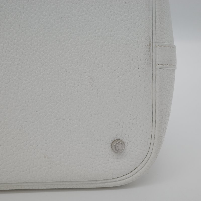 Hermès 愛馬仕 菜籃子26 Picotin Lock 白色 牛皮 銀色五金 手提包-20