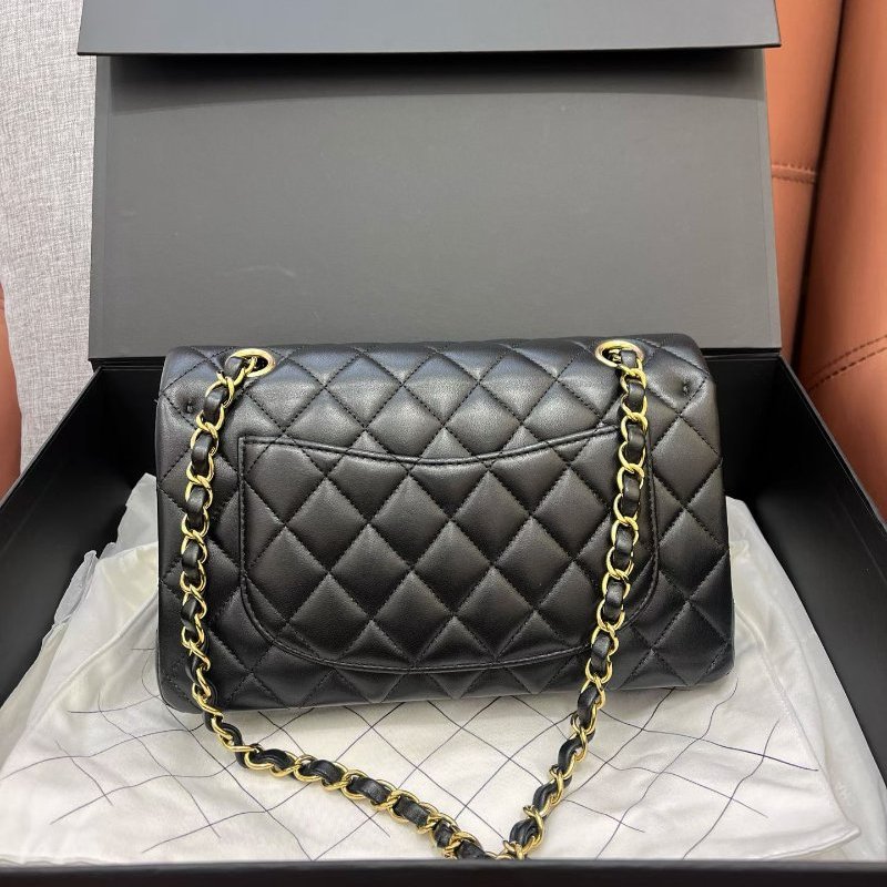 芯片款 香奈兒Chanel黑金CF小號羊皮鏈條包-1