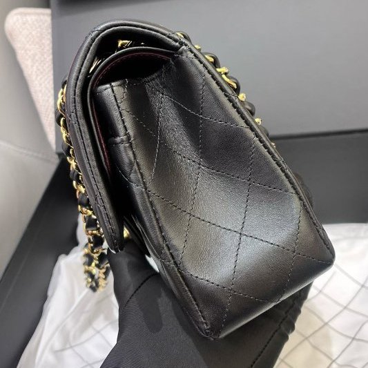 芯片款 香奈兒Chanel黑金CF小號羊皮鏈條包-2