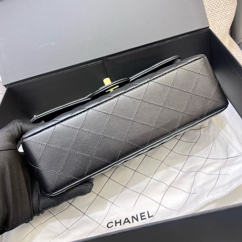 芯片款 香奈兒Chanel黑金CF小號羊皮鏈條包-4