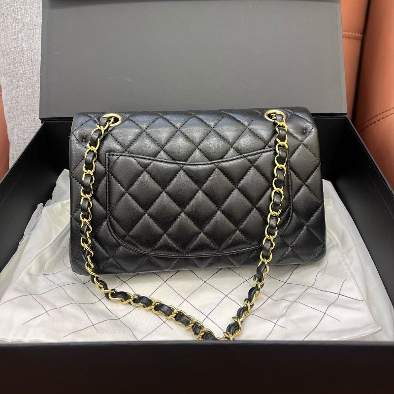 芯片款 香奈兒Chanel黑金CF小號羊皮鏈條包-6