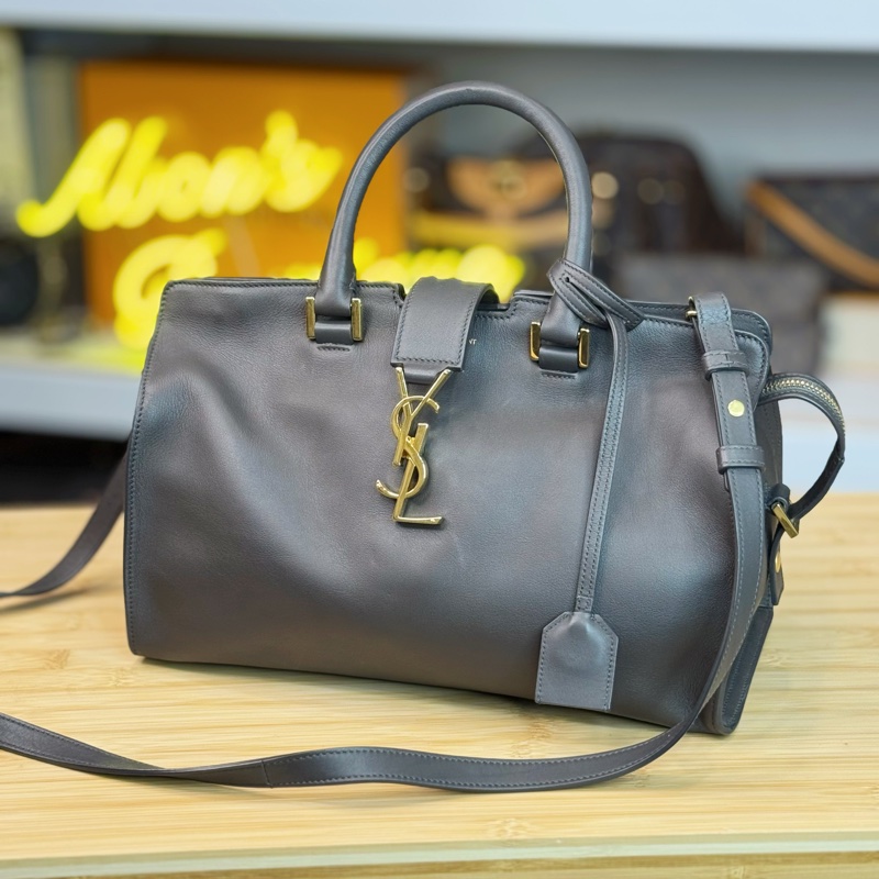 上架中🔑Saint Laurent (YSL) 深灰紫cabas醫生包/波士頓包-0