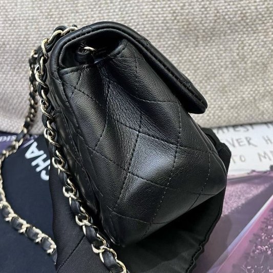 香奈兒CHANEL黑金方胖子鏈條包-3