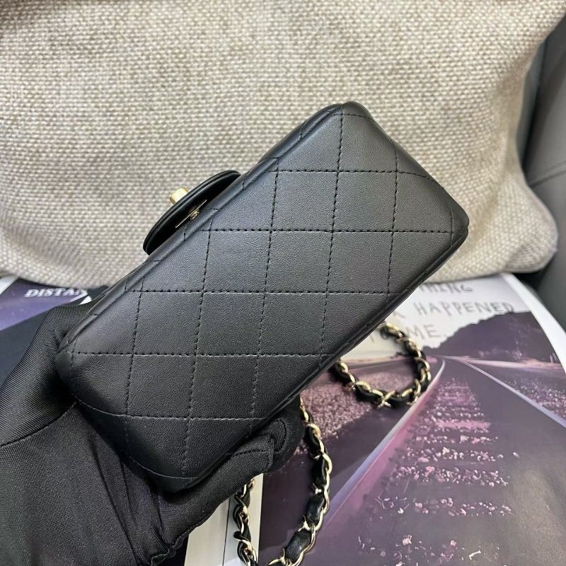 香奈兒CHANEL黑金方胖子鏈條包-4