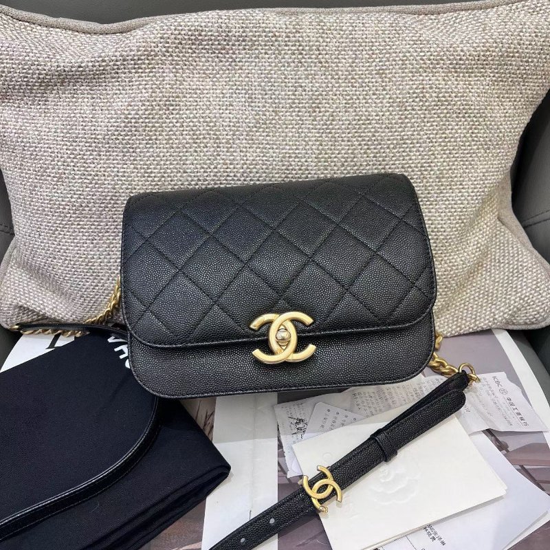 芯片款 香奈兒CHANEL馬鞍黑金風琴包-0