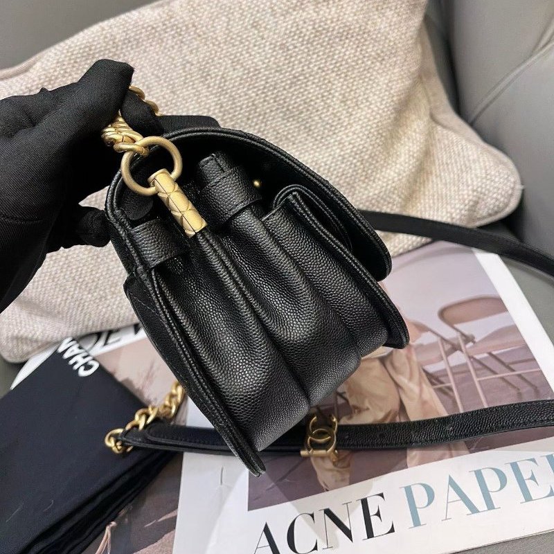 芯片款 香奈兒CHANEL馬鞍黑金風琴包-3