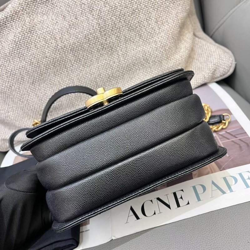 芯片款 香奈兒CHANEL馬鞍黑金風琴包-4