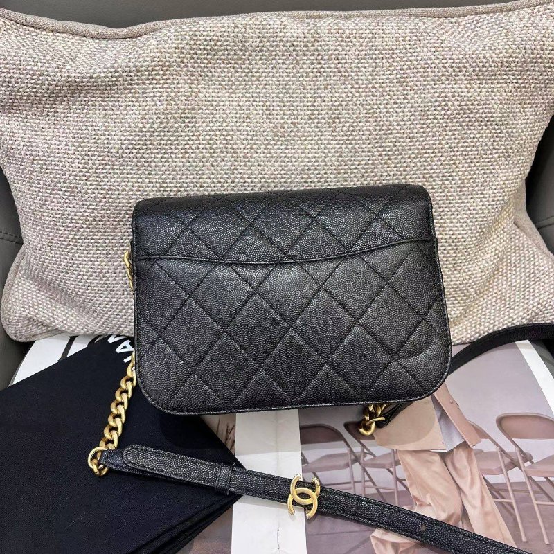 芯片款 香奈兒CHANEL馬鞍黑金風琴包-6