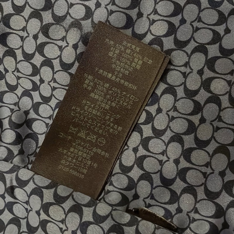 美國蔻馳 COACH勃艮第紅菱格紋縫衍綁帶-9