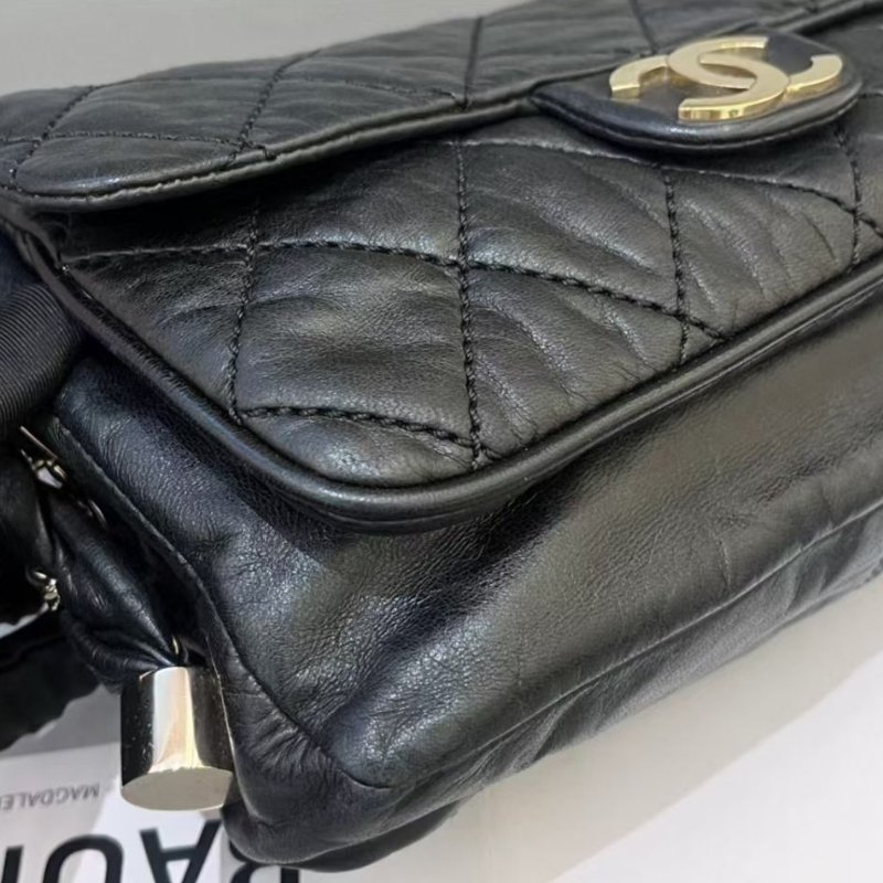 香奈兒Chanel黑金CF麻花鏈條單肩包-4