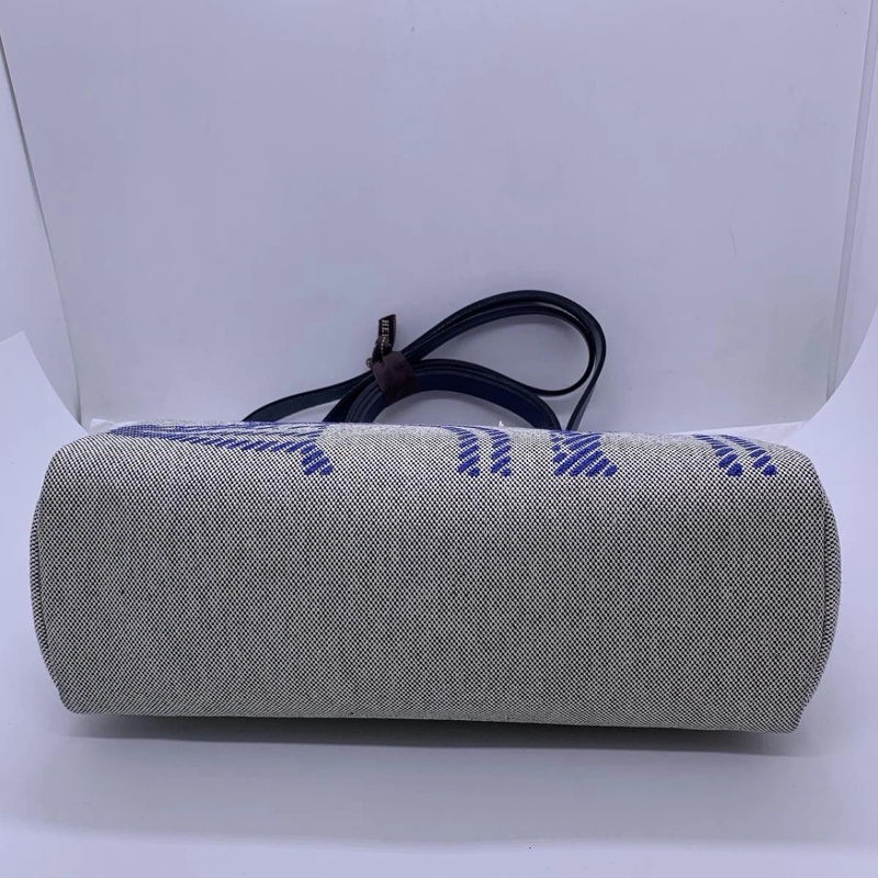 Hermes愛馬仕herbag 31 狂躁新娘限量款 深藍色拼米銀扣 Z刻 帆布拼皮-2