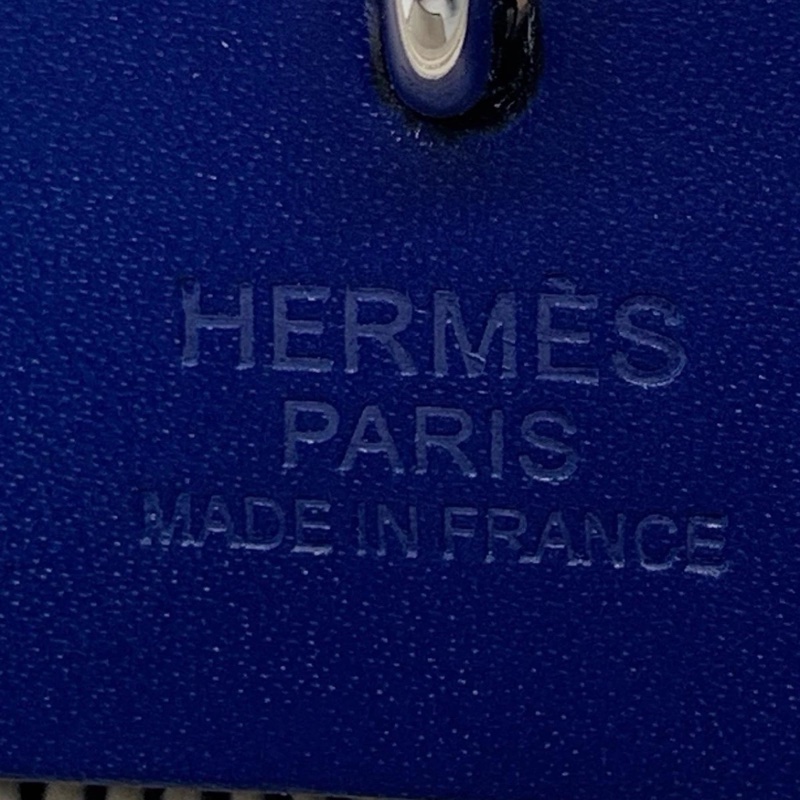 Hermes愛馬仕herbag 31 狂躁新娘限量款 深藍色拼米銀扣 Z刻 帆布拼皮-9