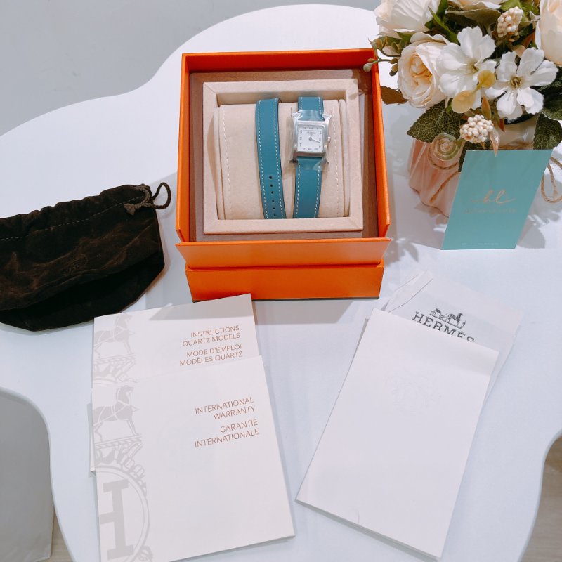 TW4684 Hermes 愛馬仕雙皮帶H字石英錶Heure H Small Model 21mm Double Tour Watch-10